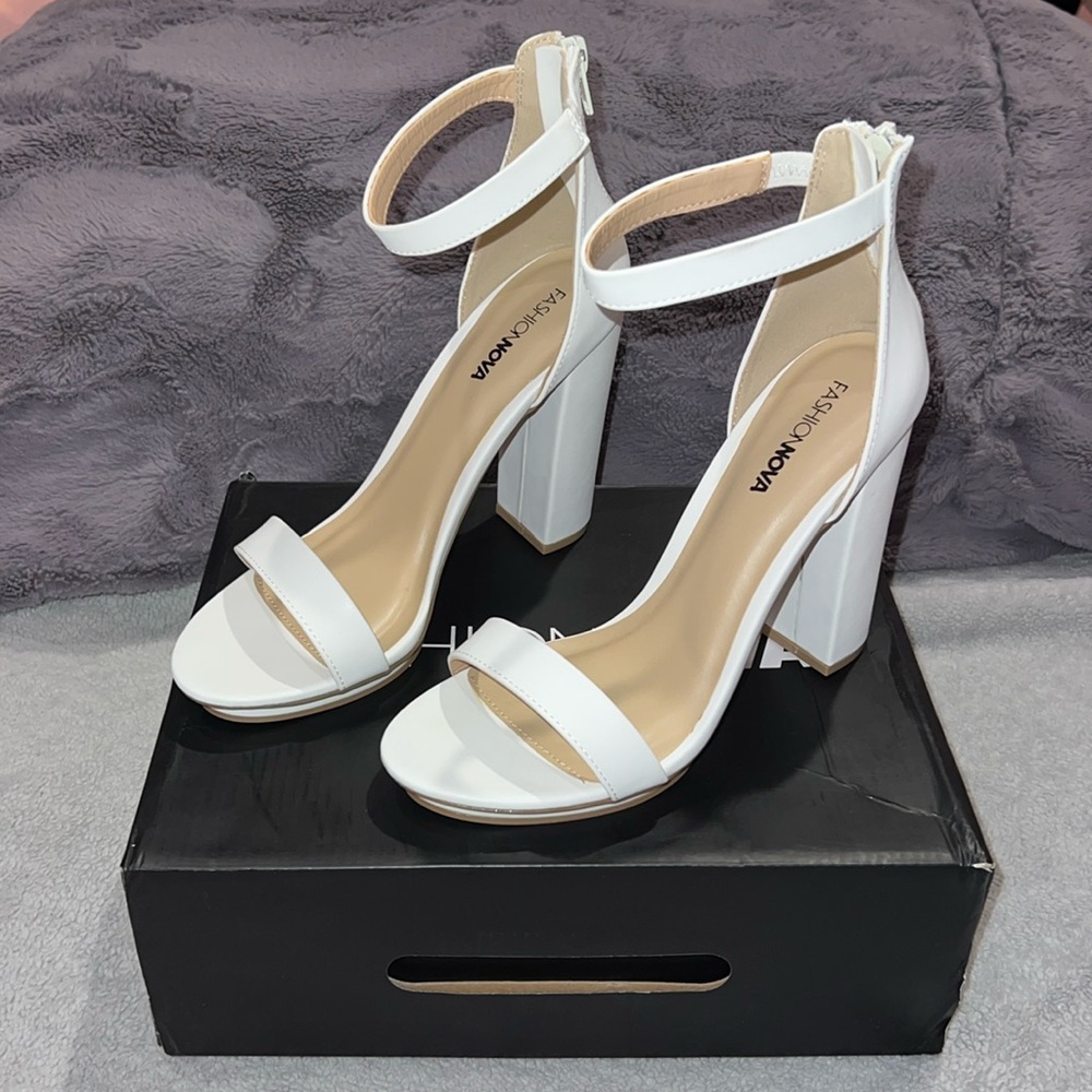 Fashion Nova White Heels, Never Worn